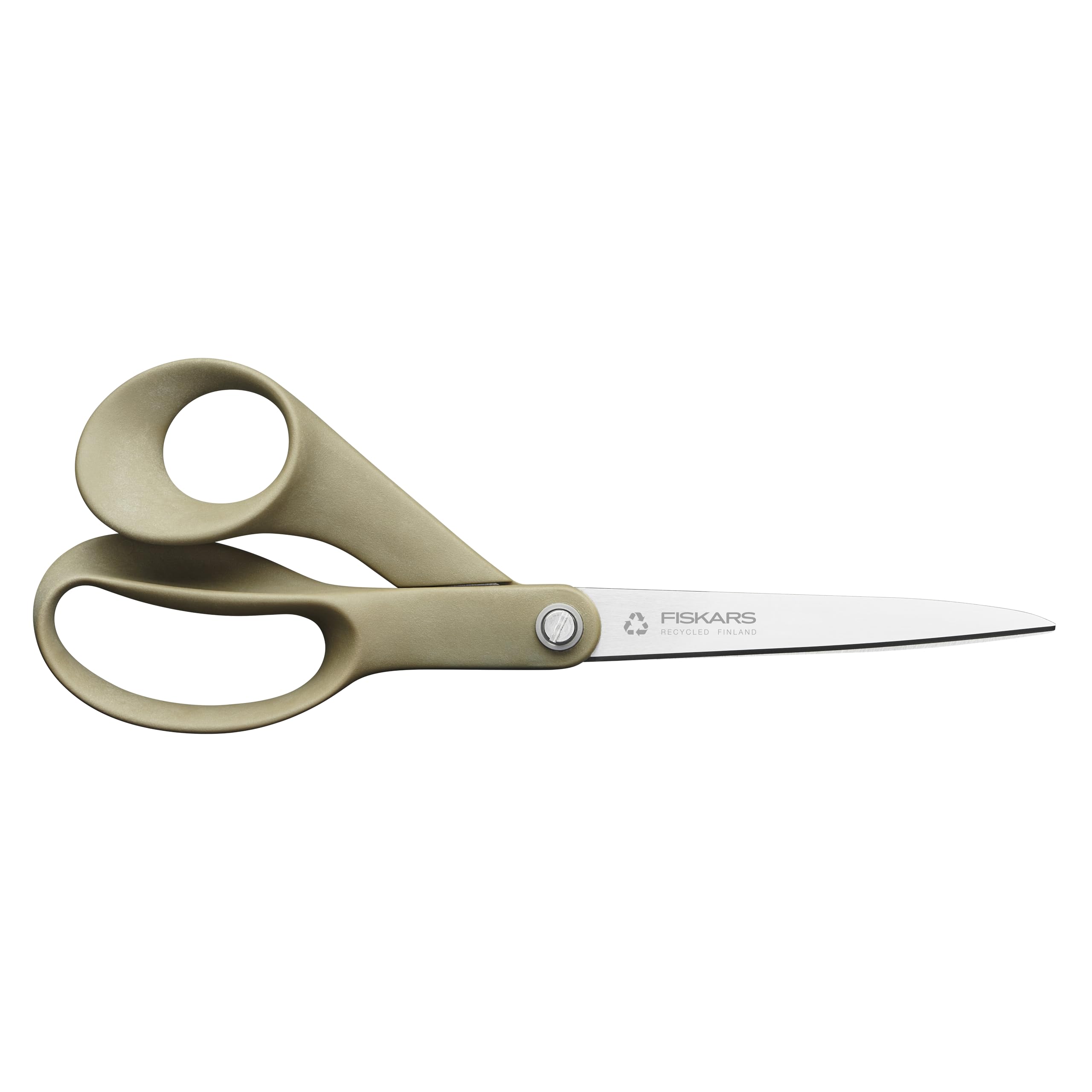 Fiskars Recycled Universal Scissors, Functional Form, 100 Percent Recyclable Materials, Total Length: 21 cm, Recycled Stainless Steel/Plastic, Grey, 1058094