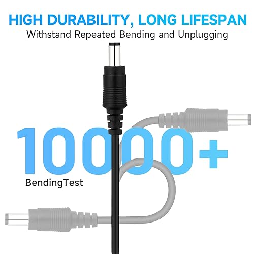 Miniatura 4 de Paquete de 2 cables de extensión de alimentación CC de 6 pies, 2 unidades, cable de extensión de 12 V CC de 0.217 in x 0.083 in para cámara de