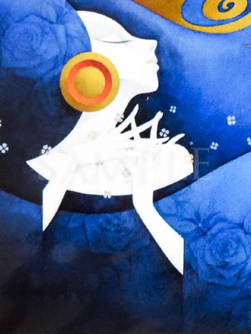 千葉政助・版画「献身」直筆サイン、落款入り 千葉政助・版画「献身」直筆サイン、落款入り 千葉政助・版画「献身