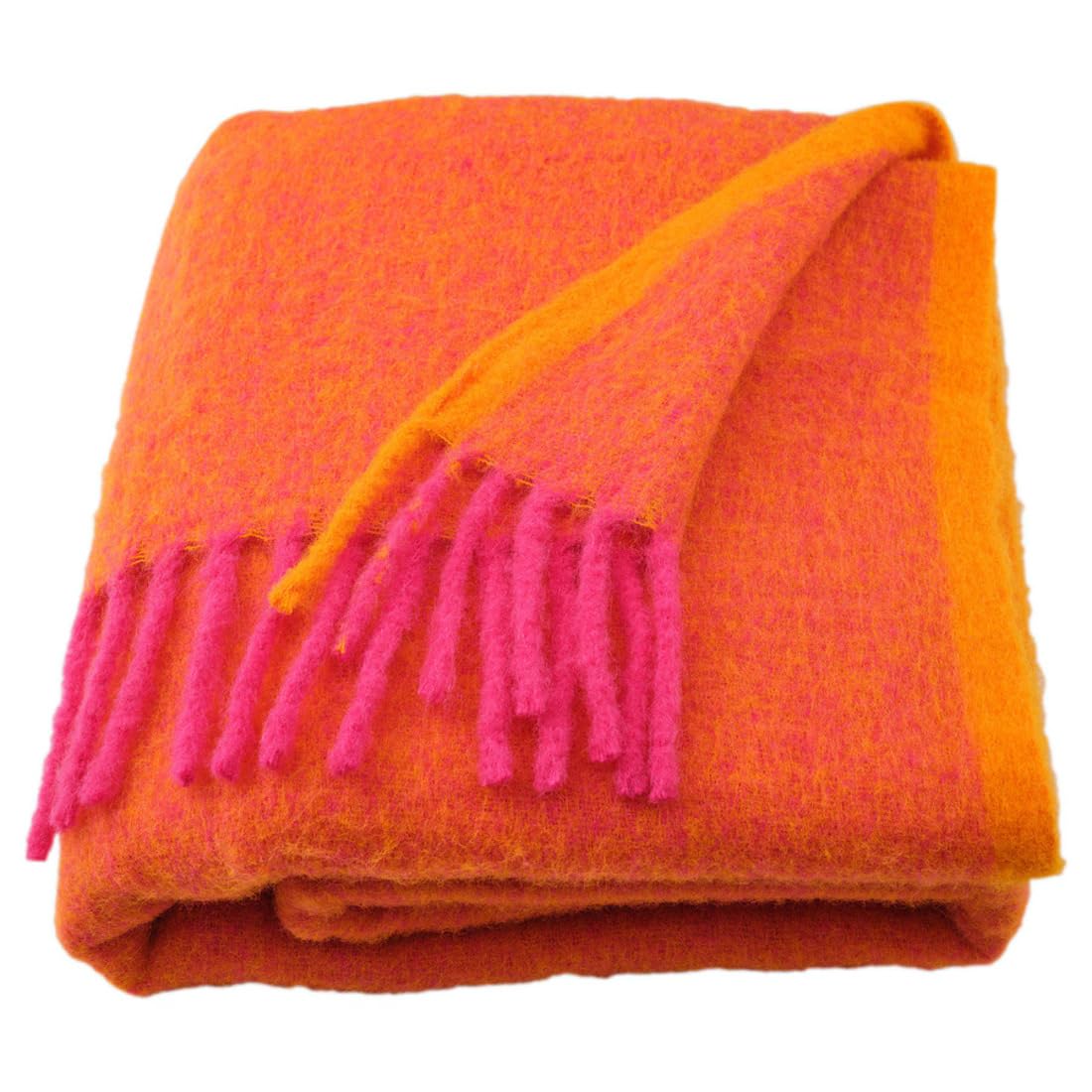 IKEA KLIPPOXEL Throw, Orange/Bright Pink, 130x170 cm-image-42