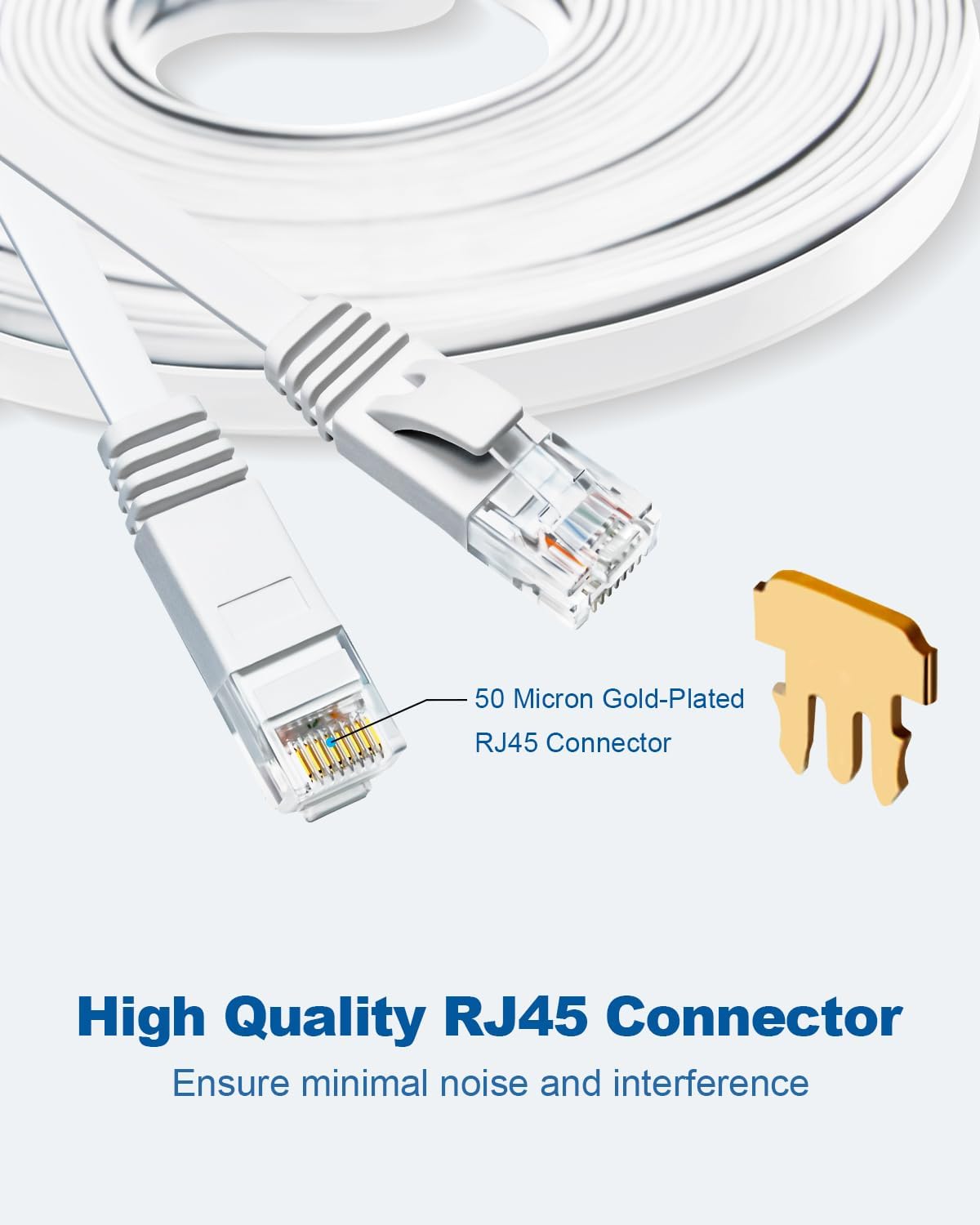 Yauhody CAT 6 kabel Ethernet, 4,5 m, 12 sztuk, kabel sieciowy o wysokiej prędkości CAT6 Ethernet, kabel krosowy LAN CAT6, Gigabit Internet LAN do telewizora, gier, routera (4,5 m, 12 szt., biały)