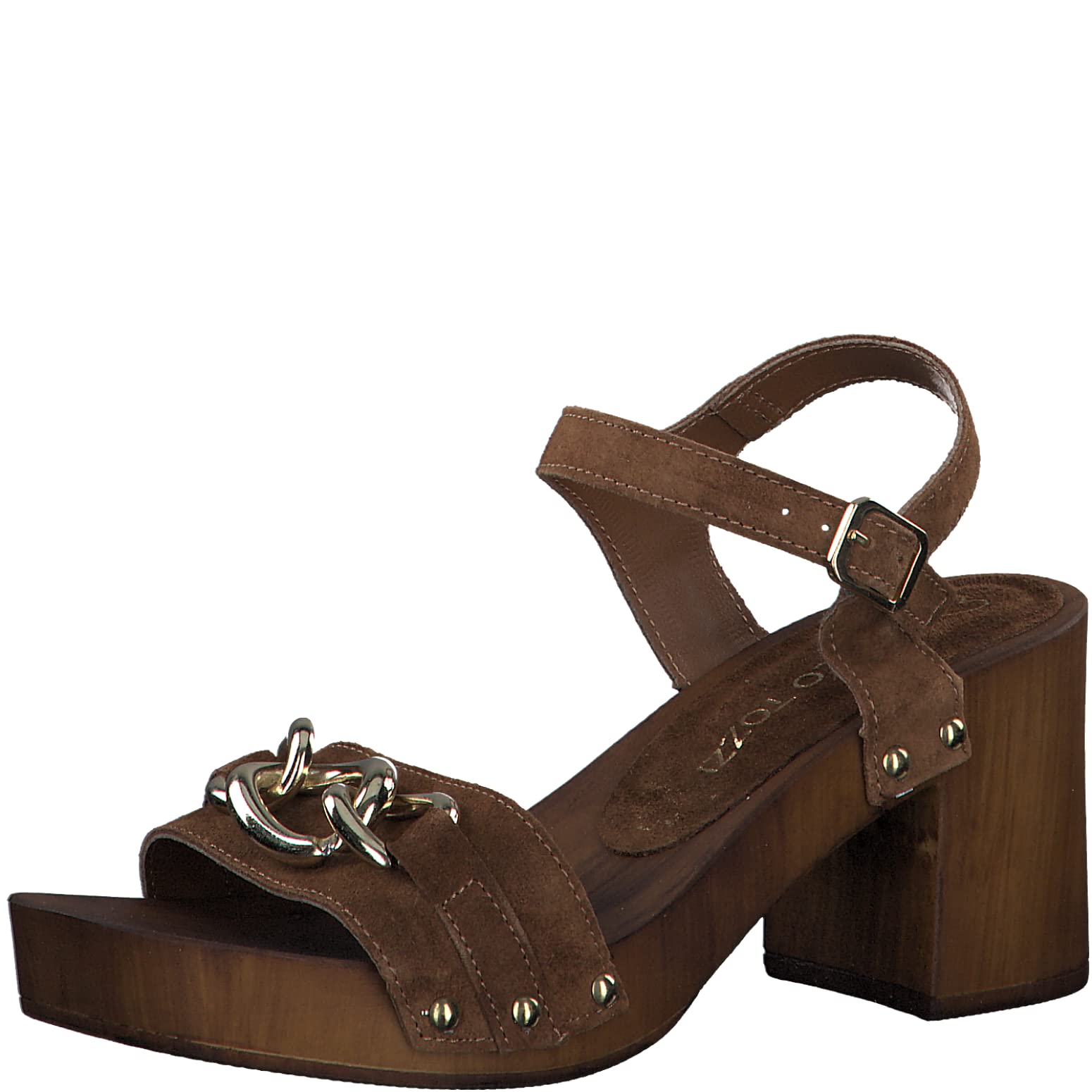 Marco Tozzi Women's 2-2-28362-20 Leather Sandals with Heel, Cognac, 40 EU, Cognac, 8 UK