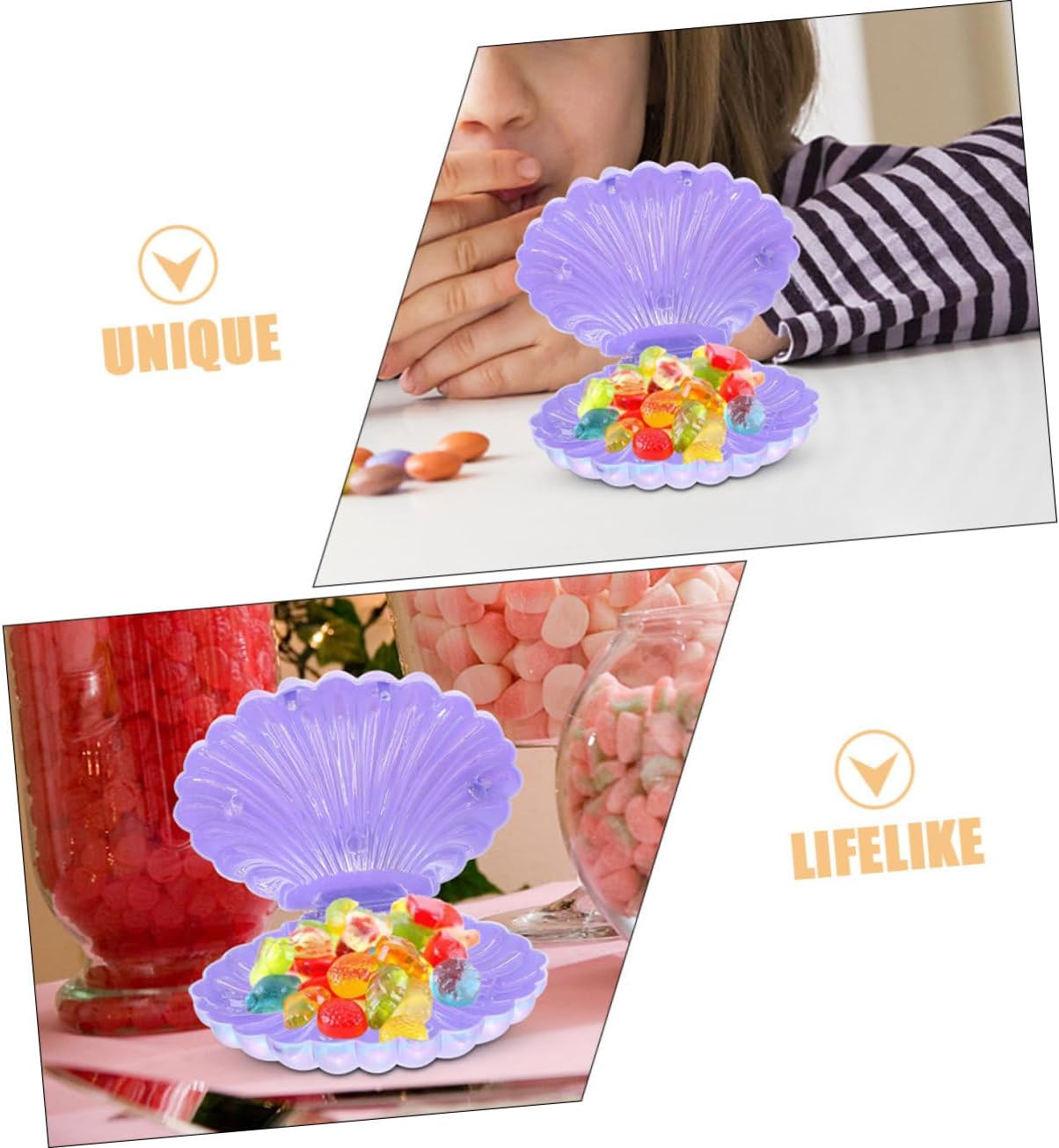 Didiseaon Seashell Candy Containers 30pcs Candy Storage Boxes Shell Trinket Boxes for Party for Candy Party Favors
