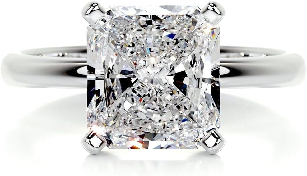 3.00 CT Square Radiant Cut Moissanite Engagement Ring for Women Solitaire Engagement Handmade Ring, Promise Gifts for Her, 10K/14K/18K Solid Gold Anniversary Propose Ring Gifts