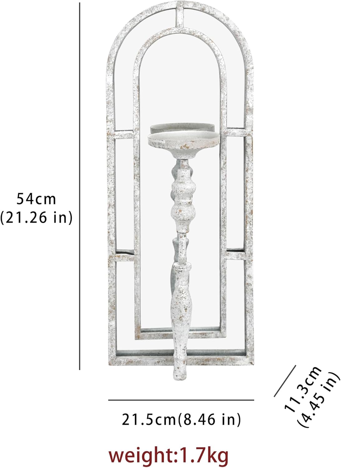 Z&Z ornamentorum Wall Candle Holder Rustic Mirror Candle Wall Sconce Shabby Chic Qntique Decor for Farmhouse Bathroom Living Room