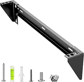 Rack vertical de parede 1U – Suporte de parede de aço de 48 cm e embaixo da mesa para servidor, switch de rede ou painel de patch, suporta até 55 kg, para gabinete ou sala de servidores