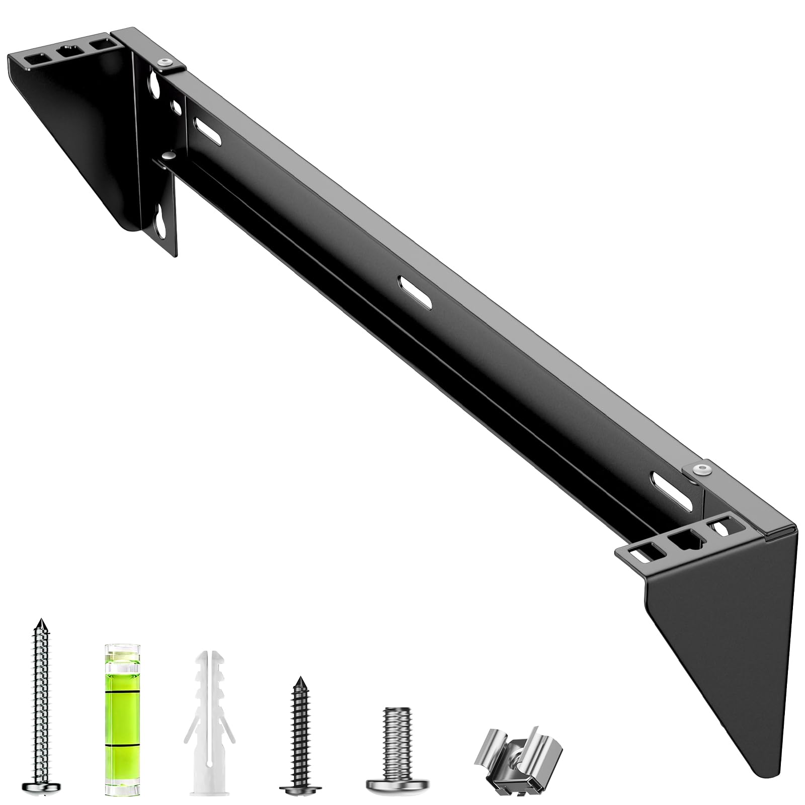Staffa Rack a Parete 1U da 19 Pollici - Montaggio Verticale e Sotto Scrivania, Supporto in Acciaio per Server, Switch di Rete, Patch Panel o Server, Portata fino a 55 kg, Kit di Montaggio Incluso