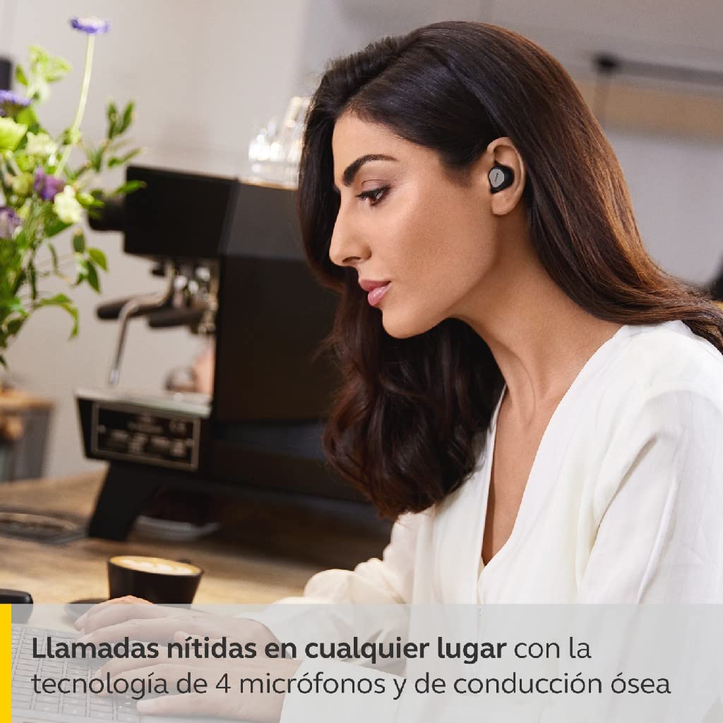 Jabra Elite 7 Pro Bluetooth In-Ear, Auriculares inalámbricos True Wireless con cancelación Activa del Ruido Ajustable, Color Negro/Titanio, 3 Tamaños de geles para los oídos