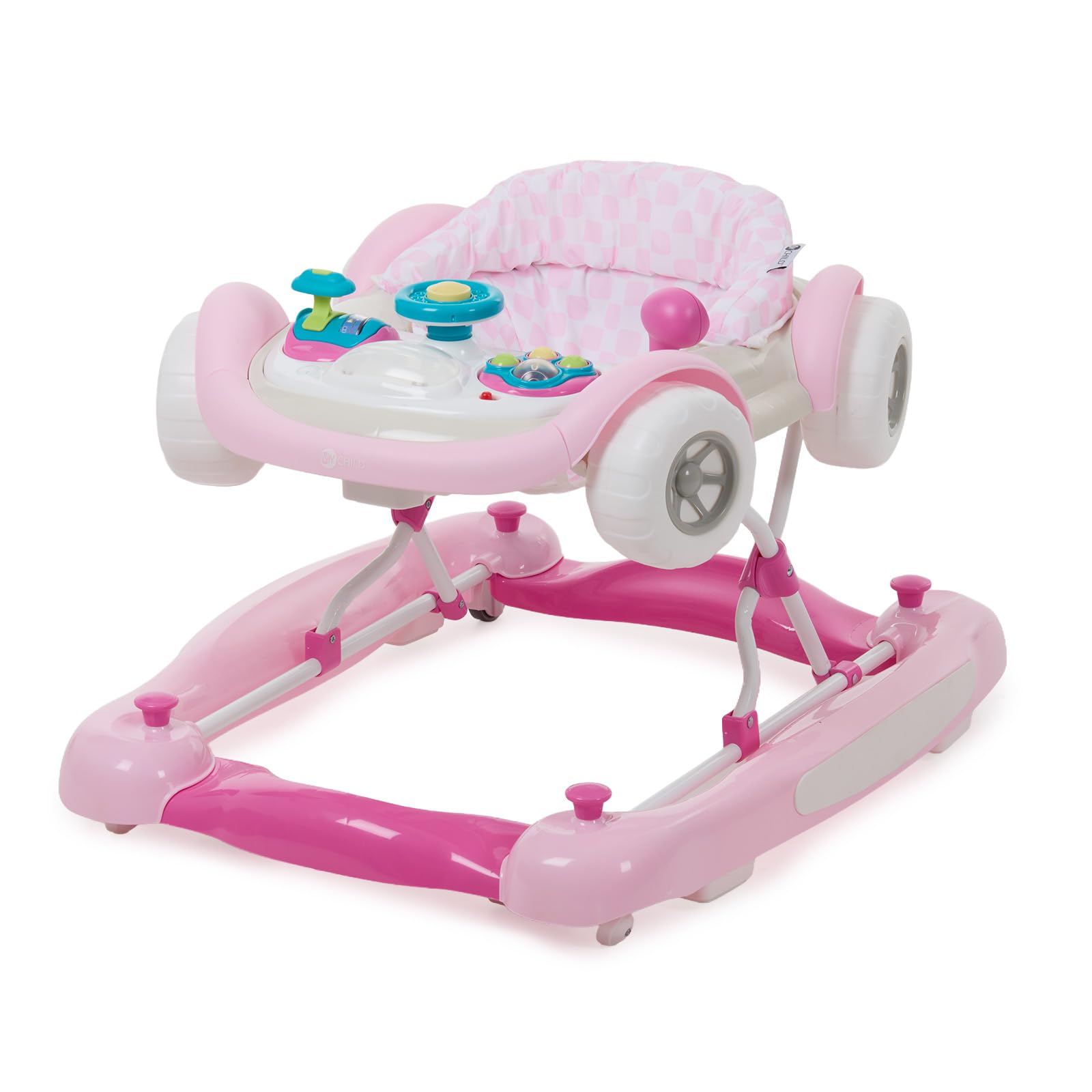 MyChild Coupe Walker, Candy Pink, 3 in 1 - Activity Centre Baby Walker - Easy Compact fold Frame for Storage - 6 Months + Anti Fall Blocks for Extra Safety and 3 Height Adjustment