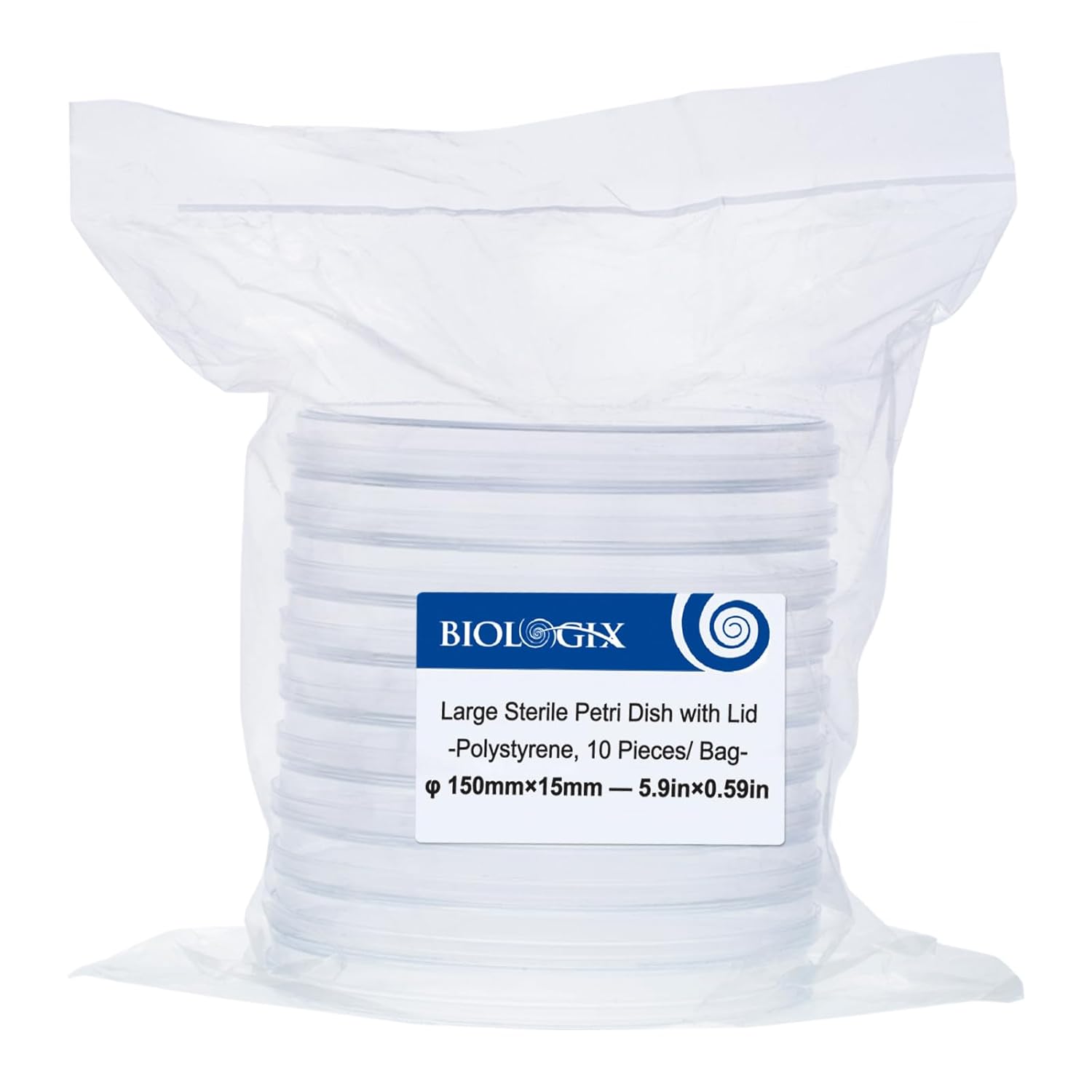 CryoKing 10-Pack Sterile 150mm Petri Dishes with Lids - Lab-Grade Polystyrene for Mycology, Biology Experiments & STEM Projects