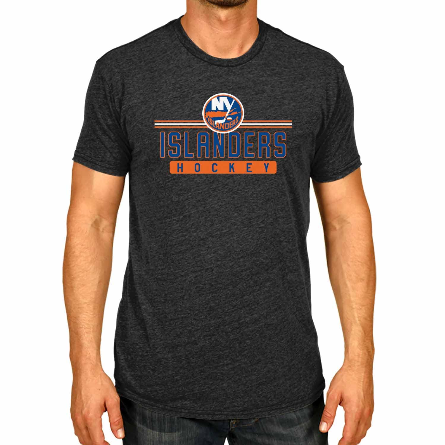 Wright & DitsonAdult NHL Heather Charcoal True Fan Hockey T-Shirt - Tagless Cotton Polyester Blend - Ultimate Comfort