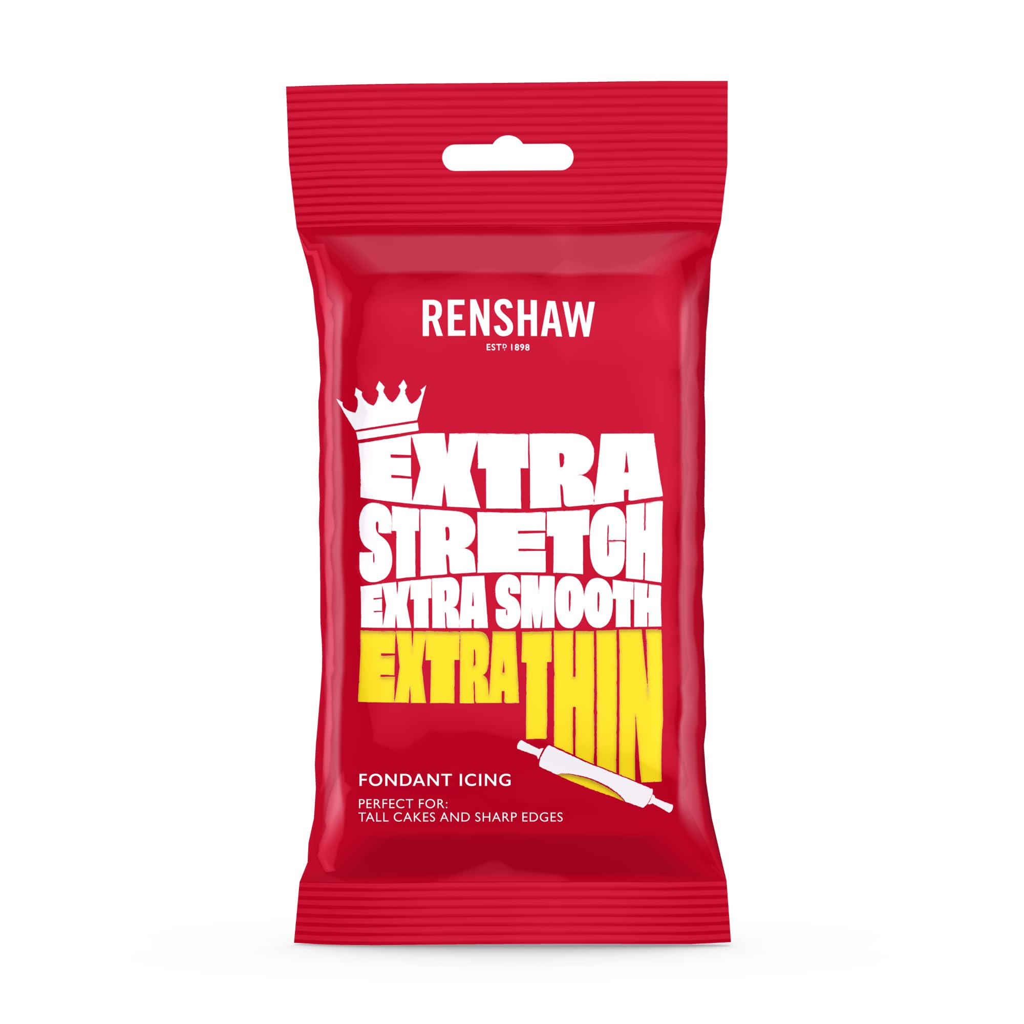 Renshaw Extra Stretch, Smooth & Thin Fondant Icing - Yellow, 250 g (Pack of 1)
