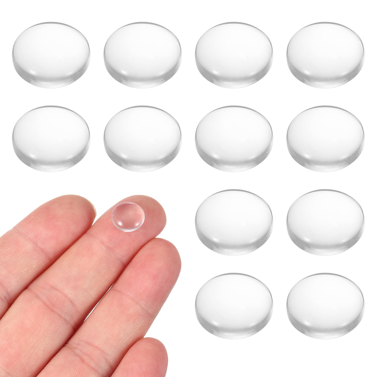 PATIKIL 12 Pcs Convex Lens, 10mm OD 12mm Focal Length Magnifier Lens Optical Lenses Borosilicate Magnifying Glass Flat Convex for DIY Crafts Office Home Science LED Spotlights Flashlights