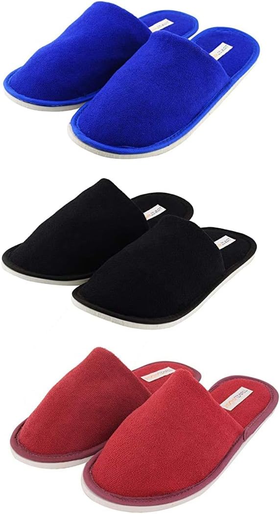 Travelkhushi Unisex Home Slippers Pack of 3 – Soft-Cloth Feel, Indoor Warmth & Sweat-Absorbing, Flexible Sole, Lightweight, Cozy for Winter & Summer, Anti-Chill Carpet Walk
