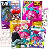 Trolls Coloring Book Super Set for Kids, Toddlers - Bundle with 4 Trolls World Tour Activity Books with Stickers, Games, Puzzles, and More | Trolls Coloring Pages Set