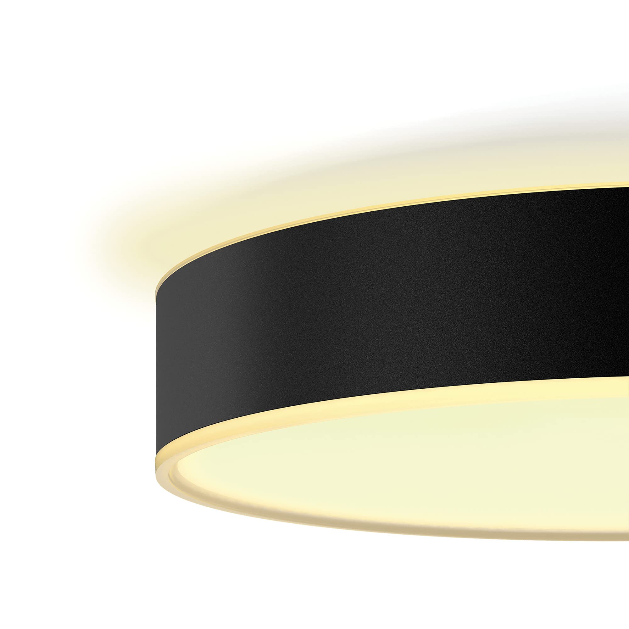Philips Hue White Ambiance Enrave Deckenleuchte L schwarz 3300lm inkl. Dimmschalter, dimmbar, alle Weißschattierungen, steuerbar via App, kompatibel mit Amazon Alexa (Echo, Echo Dot)