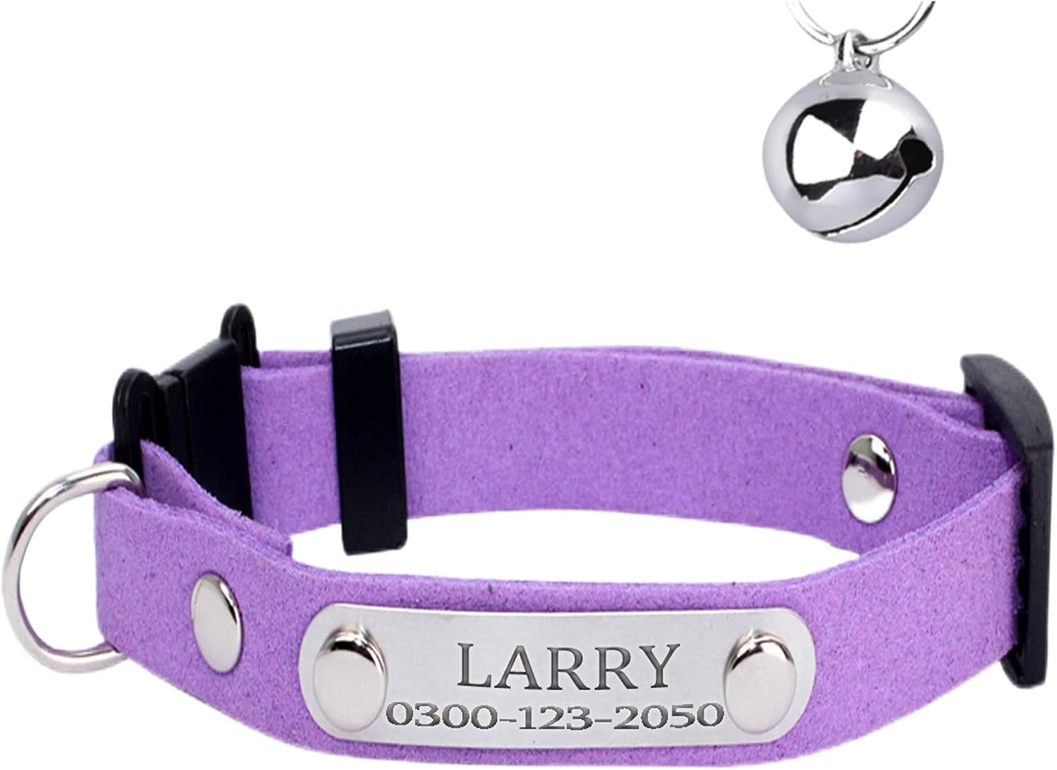 Personalized Anti Strangulation Kitten Cat Collars with Bell Breakaway Quick Release Custom Engraved Cat Collar with Name Tag Adjustable Cute Cat Collars for Male Female Boy Girl Cats image 5