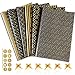 Larcenciel Gift Wrapping Paper Set, 6 Sheets Metallic Black Gold Foil Wrapping Paper w/Gift Bow & Sticker, Shiny Luxury Men Boys Gift Wraps for Birthday, Holiday, Graduation, Baby Shower, 27.5x19.6in