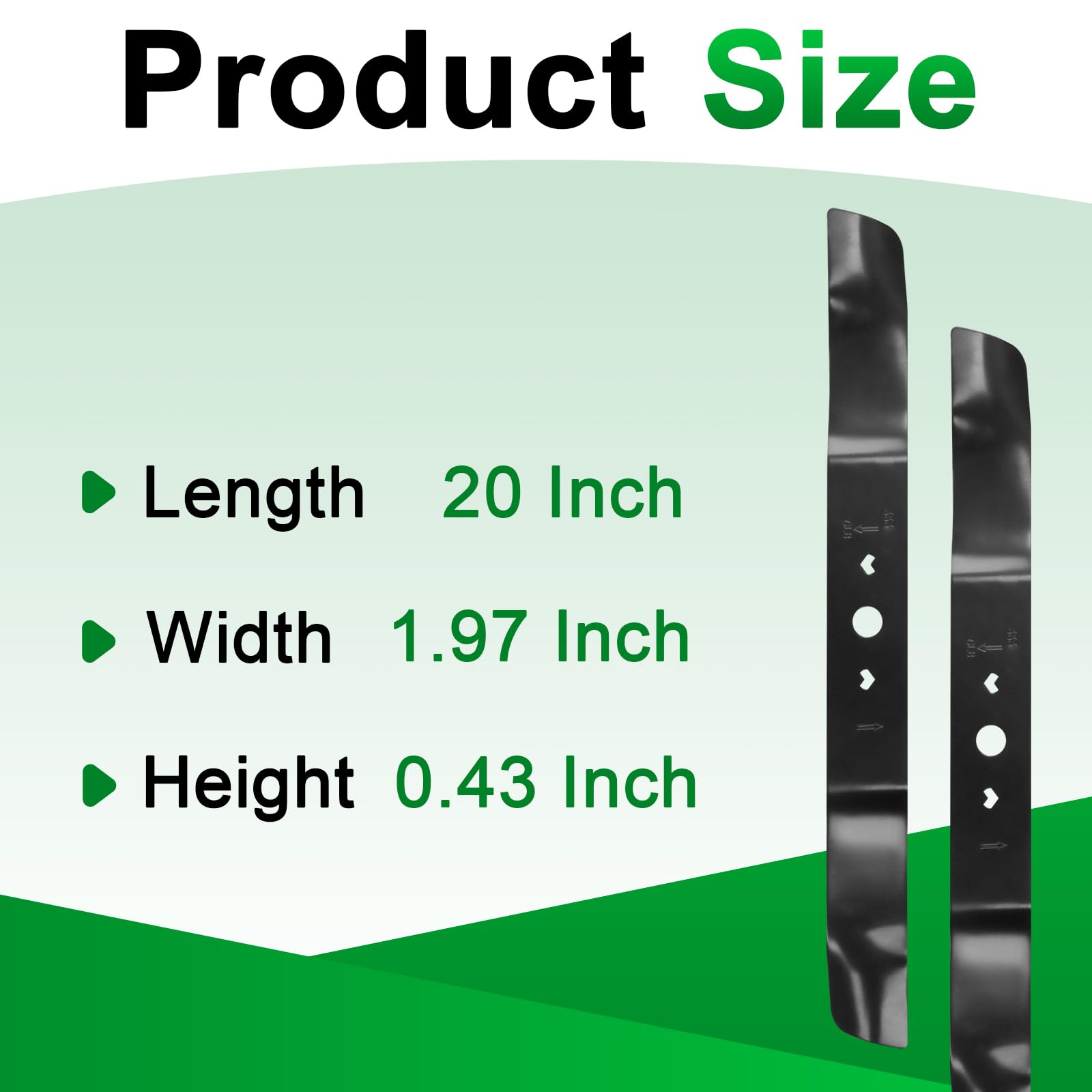 Wadoy Paquete de 2 cuchillas de cortacésped de 21 pulgadas compatibles con Greenworks de 21 pulgadas, pieza de repuesto para MO40L03, MO48L4422, MO40L4413