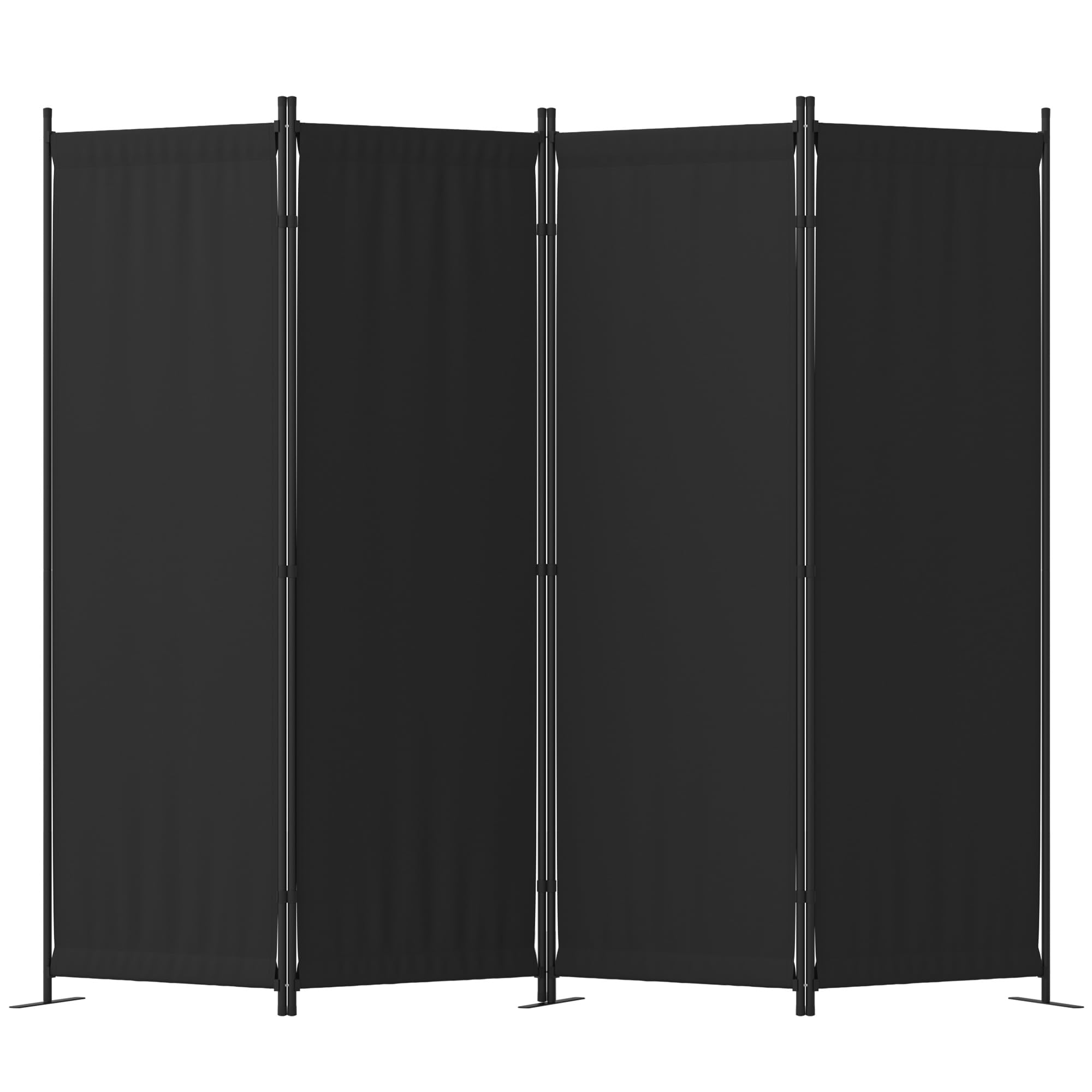 Room Divider, 4 Panel Folding Privacy Screen, 88" Room Divider Panel with Wider 3 Metal Legs, Room Dividers, Home Office Dorm Decor (Black)