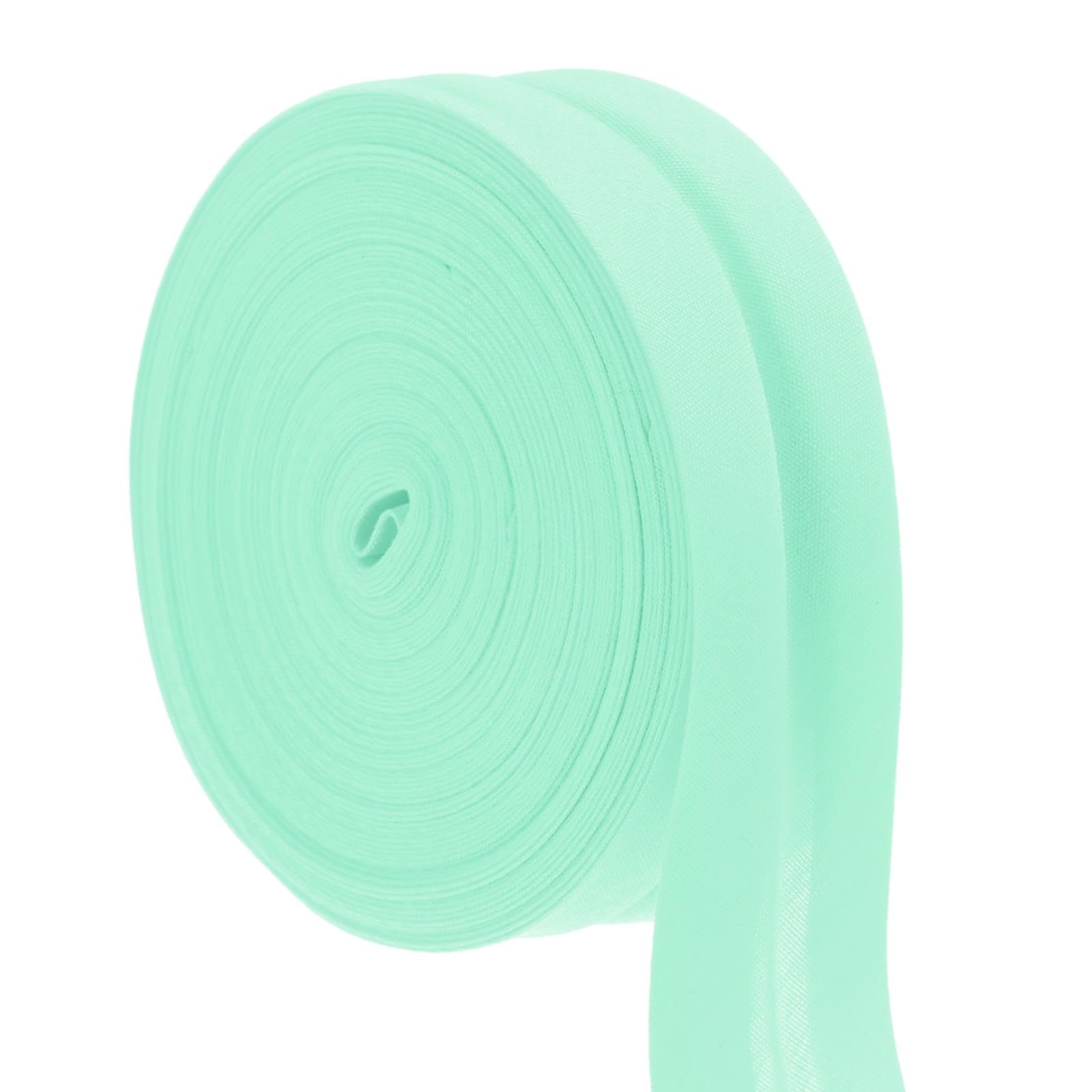 M METERXITY Double Fold Bias Tape (2.5cm x 9 Meters, Light Green) - Polyester Cotton Bias Binding Tape, Apply to Crafts/Sewing/Seaming/Hemming/Piping/Quilting