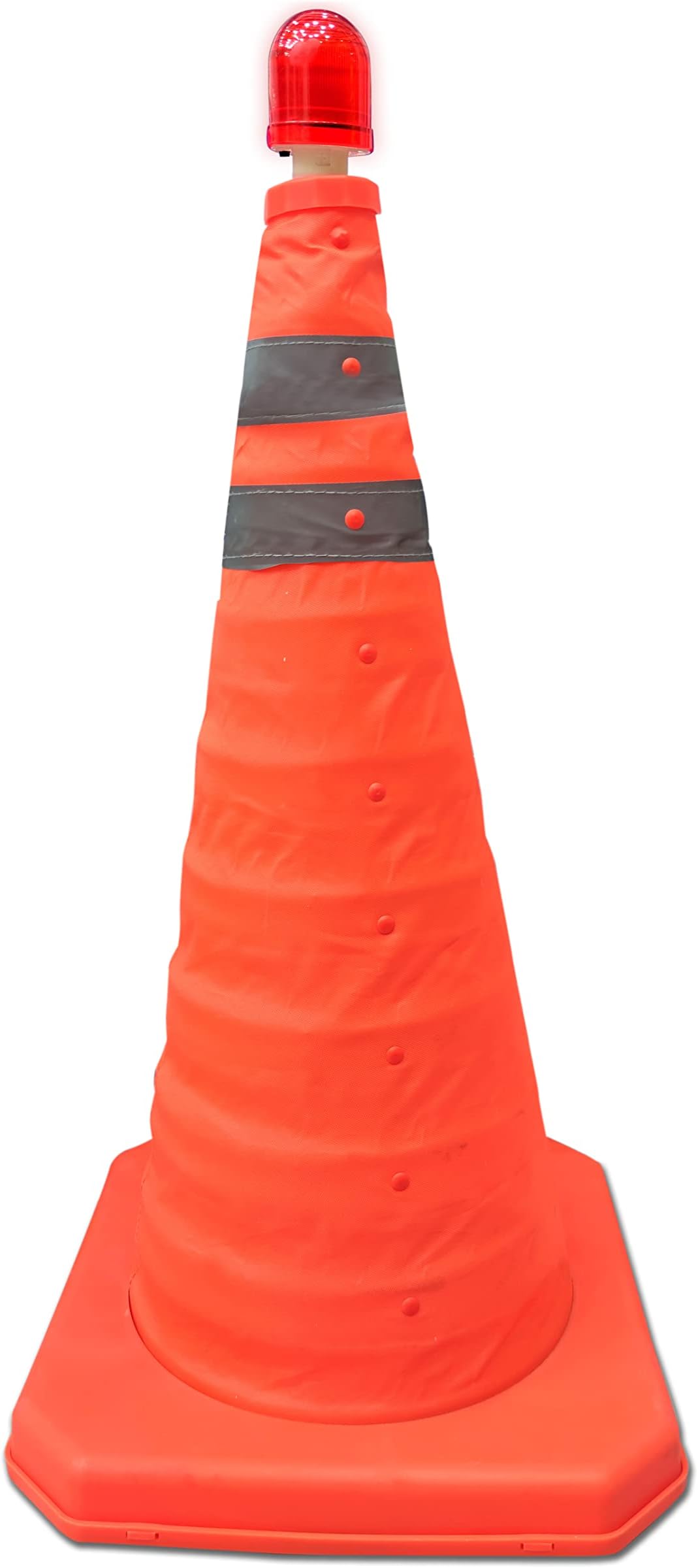 AAA SAFE63 cm Collapsible Traffic Cones with LED Light Multi Purpose Pop up Reflective Safety Cone (Orange) (63 Cm)