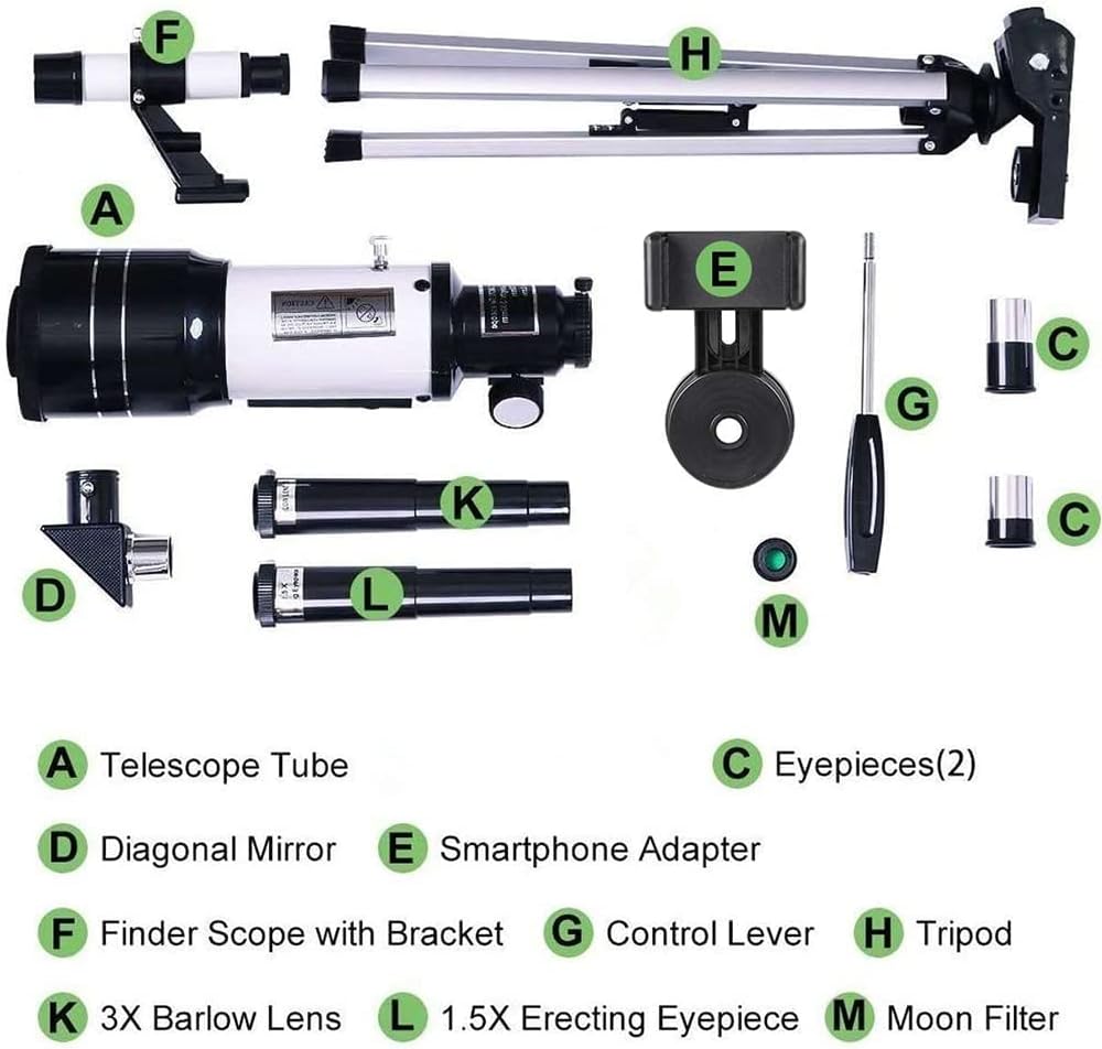 Telescopes for Adults,70mm Aperture and 700mm Focal Length Professional Astronomy Refractor Telescope for Kids and Beginners -Smartphone Adapter image 5