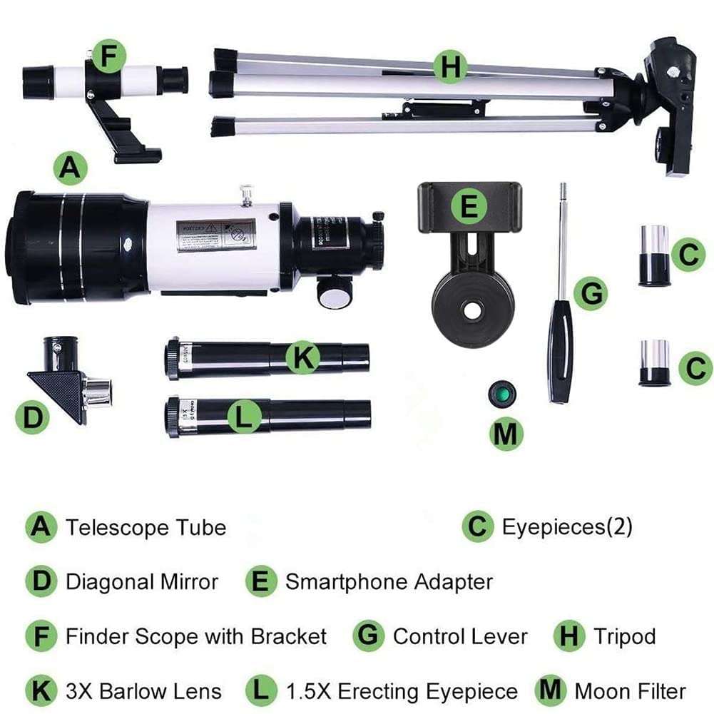 Telescopi per Adulti, Apertura 70 mm e Lunghezza focale 700 mm Telescopio rifrattore astronomico Professionale per Bambini e Principianti - Adattatore per Smartphone Good