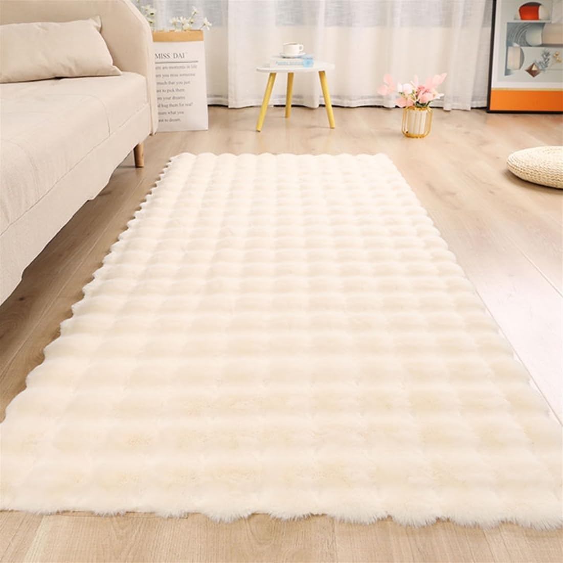 UEAUY Rectangle Area Rug Luxurious Soft Fluffy Nursery Rugs Solid Color Washable Non Slip Modern Carpet for Living