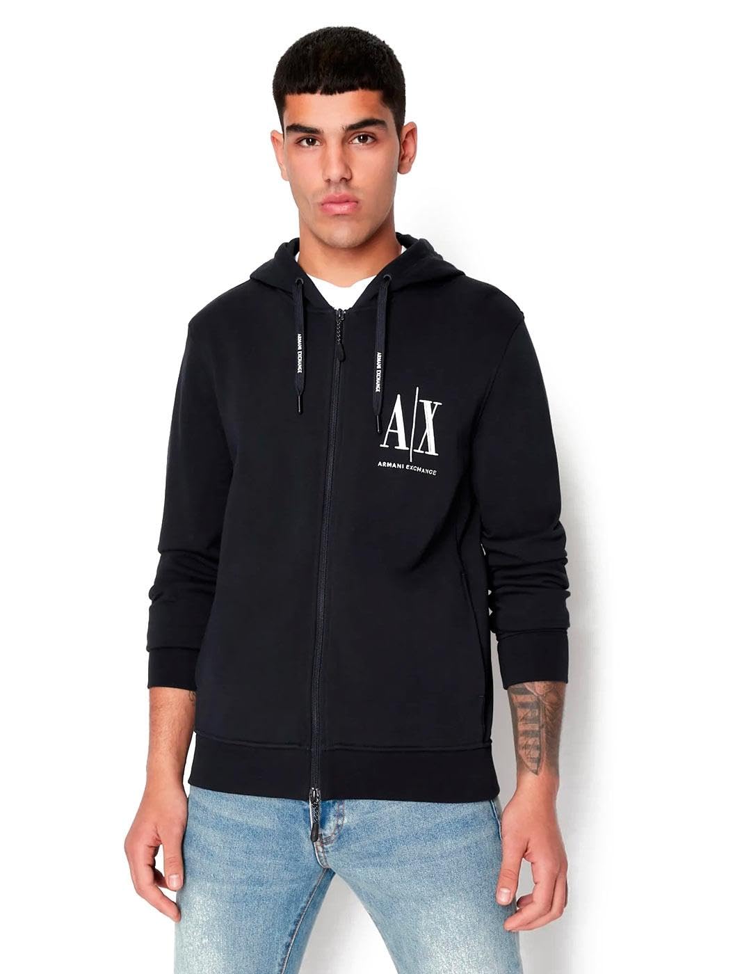 Armani Exchange Men's Icon Hoodie Hoodie Not Applicable, Blue (NAVY 1510), Small