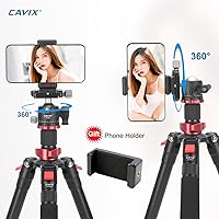 Vista 7 de Trípode para cámara, trípodes y monopies Cavix de 62.2 pulgadas, soporte de trípode para cámara DSLR, monopie desmontable, trípode de viaje plegable