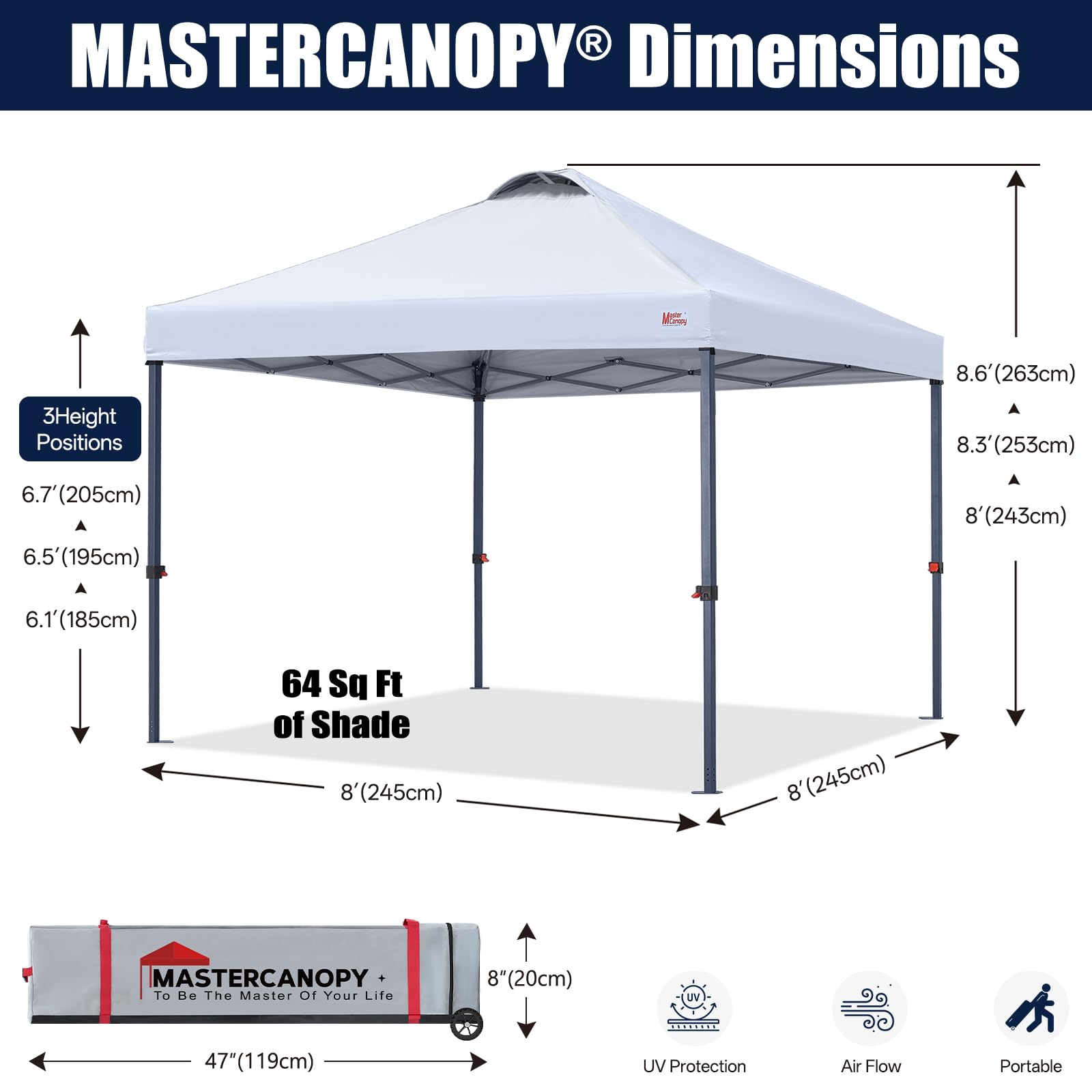 Amazon.co.jp: MASTERCANOPY ワンタッチ タープテント 2.5mx2.5m
