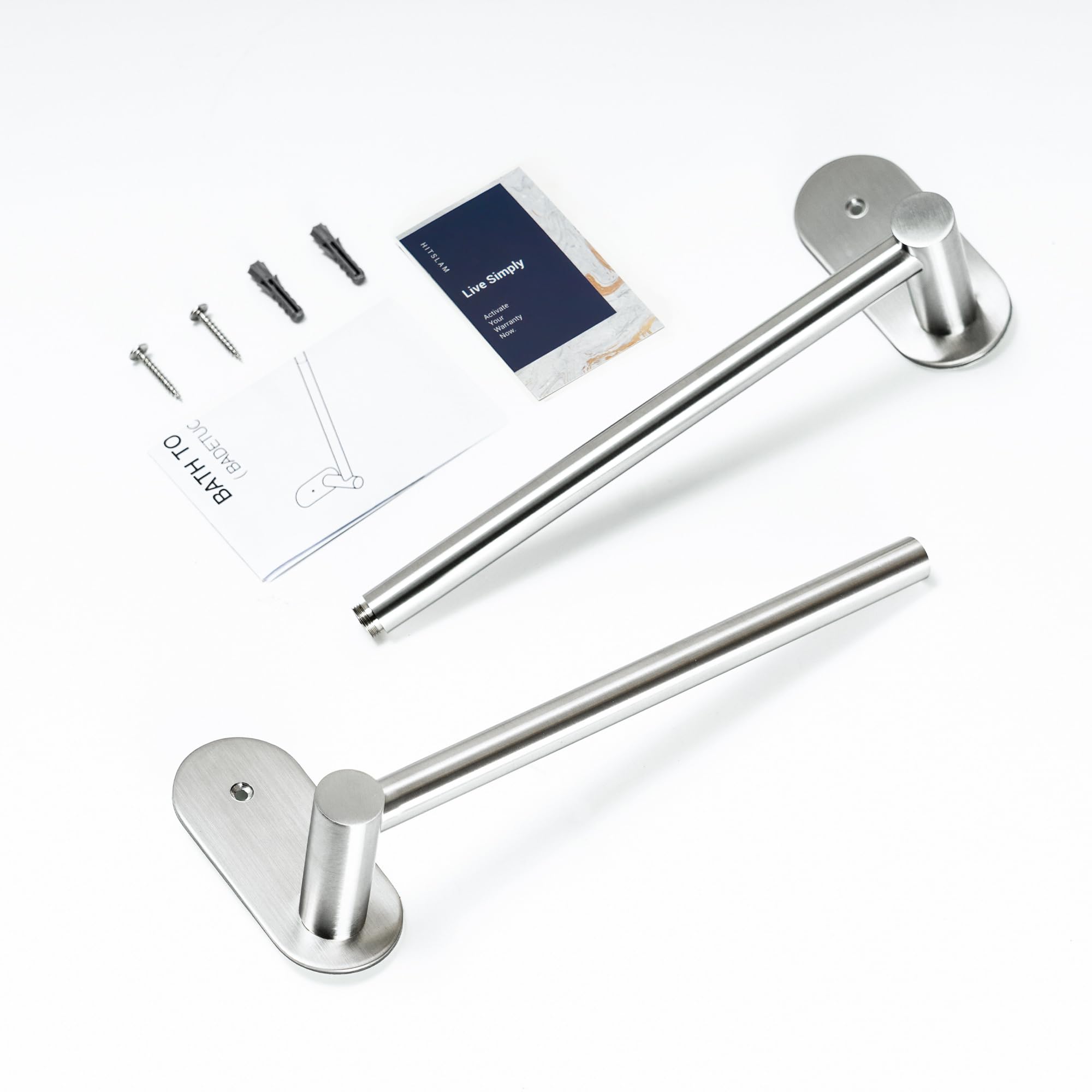 Toallero De Baño ZUNTO - Sin Taladro Y Giratorio 180° | Acero Inoxidable 304 | Adhesivo Fuerte | Color Negro | Para Azulejos, Vidrio, Metal