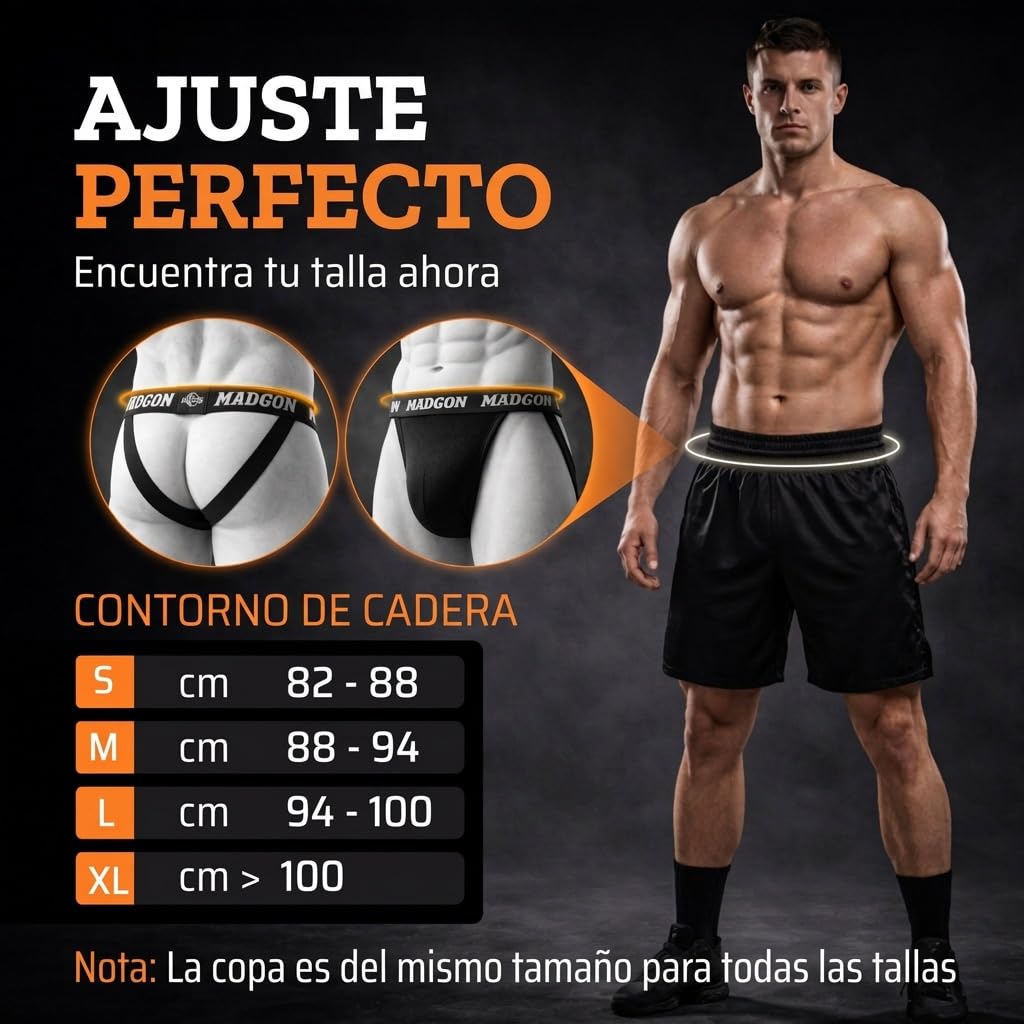 MADGON Coquilla Boxeo Protección Doble Reforzada MMA Kick Boxing Suspendorio Profesional