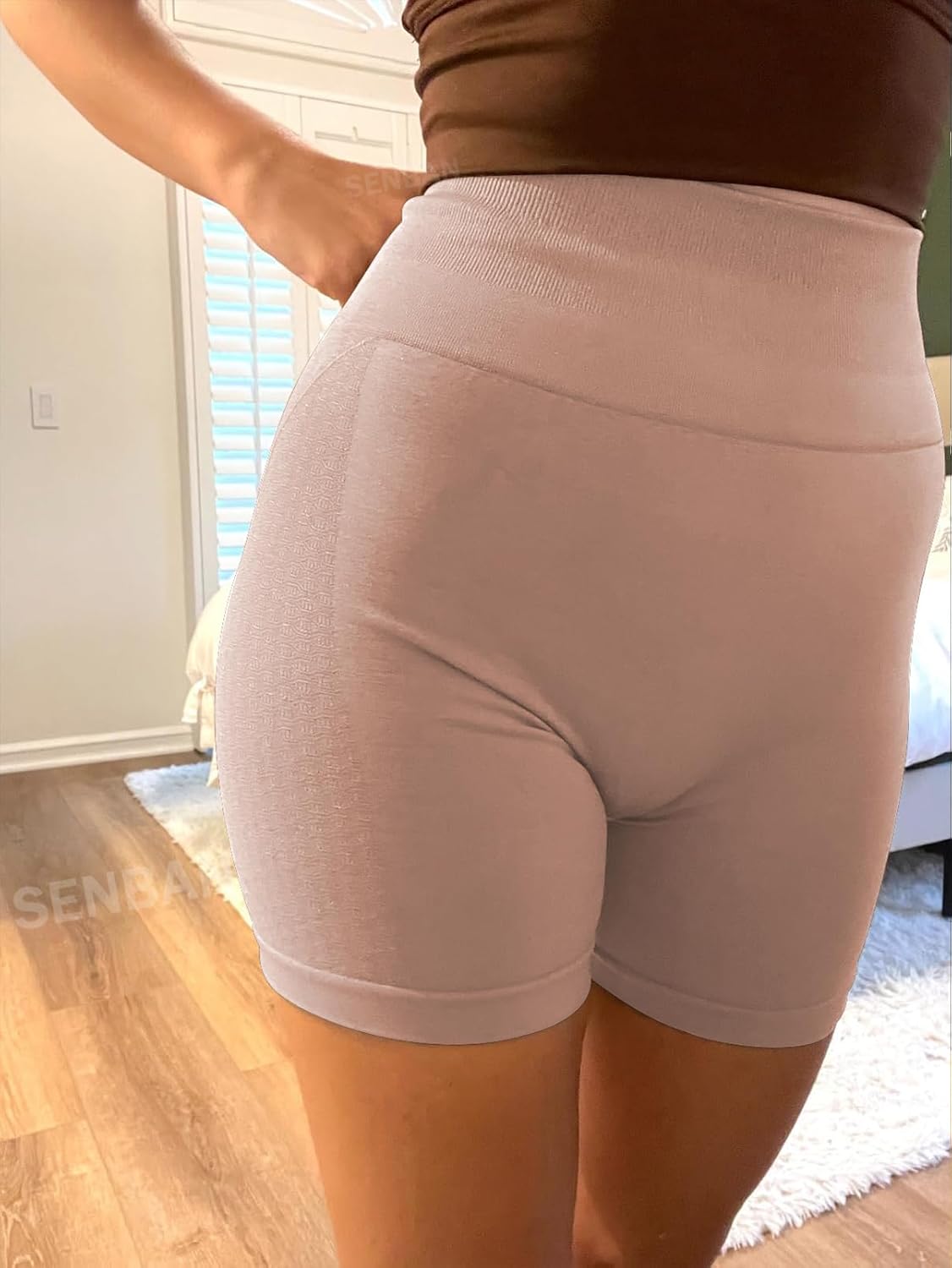 SENBAN High Waisted Shorts for Women: Seamless Scrunch Butt Yoga Short - Workout Gym Booty Shorts - Image 4