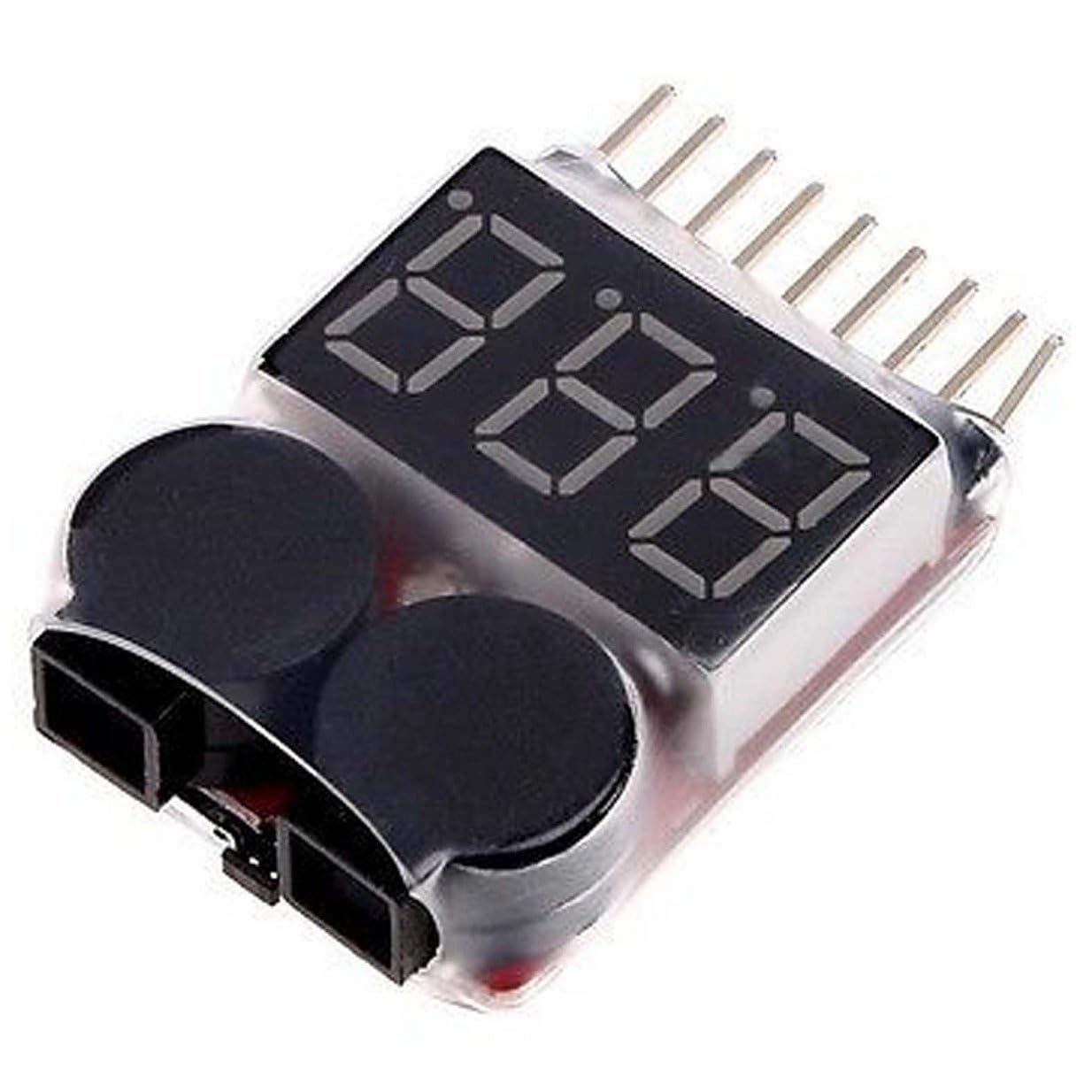 2 Pack Lipo Battery Voltage Checker - 1S-8S RC Battery Tester With Low Voltage Alarm