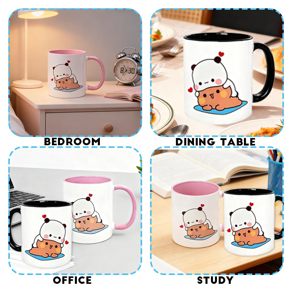 Bubu Dudu Tazza, 2 Pezzi Carino Tazza Simpatica, 330 ML Tazza in Ceramica, Tazze Colazione, per Tè e Caffè, Regalo Commovente per Persone Care, Familiari, Amici e Colleghi