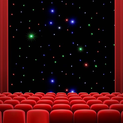 LIANDU-US Cortina de luz LED de 20 x 10 pies, telón de fondo de cortina LED multicolor, cortina de escenario LED de cielo estrellado DMX512 para