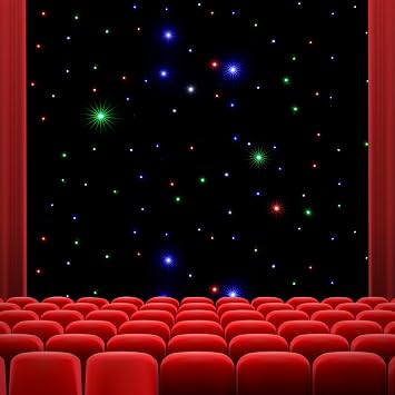 LED Backdrop 6.5ft x 10ft LED Stage Sky Cloth Background Colorful Star Curtain DMX Control for Wedding Party Band DJ Event Stage Show Decoration