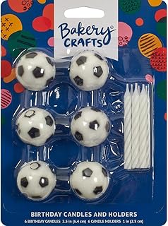 CakedDrake Cake Topper Decor, Candles,Soccer shape Candles (2/PKG)