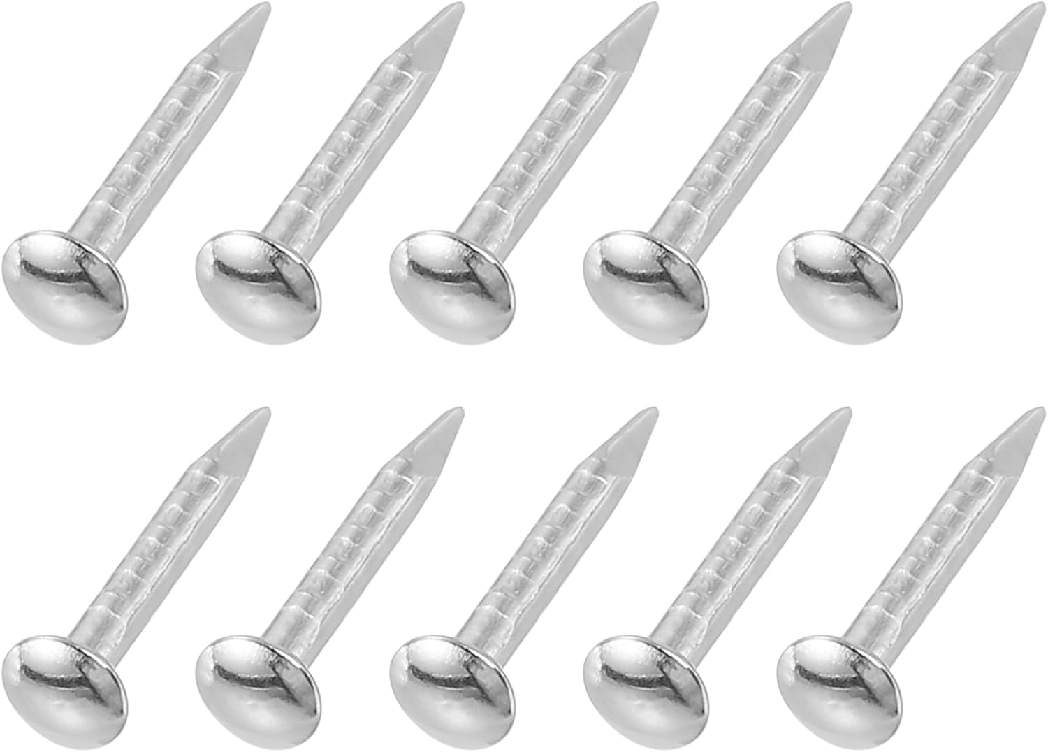 uxcell 500Pcs Small Hardware Nails, 1 x 8mm Carbon Steel Round Head Nail Common Finishing Nail for Household Woodworking Picture Hanging DIY Projects, Silver