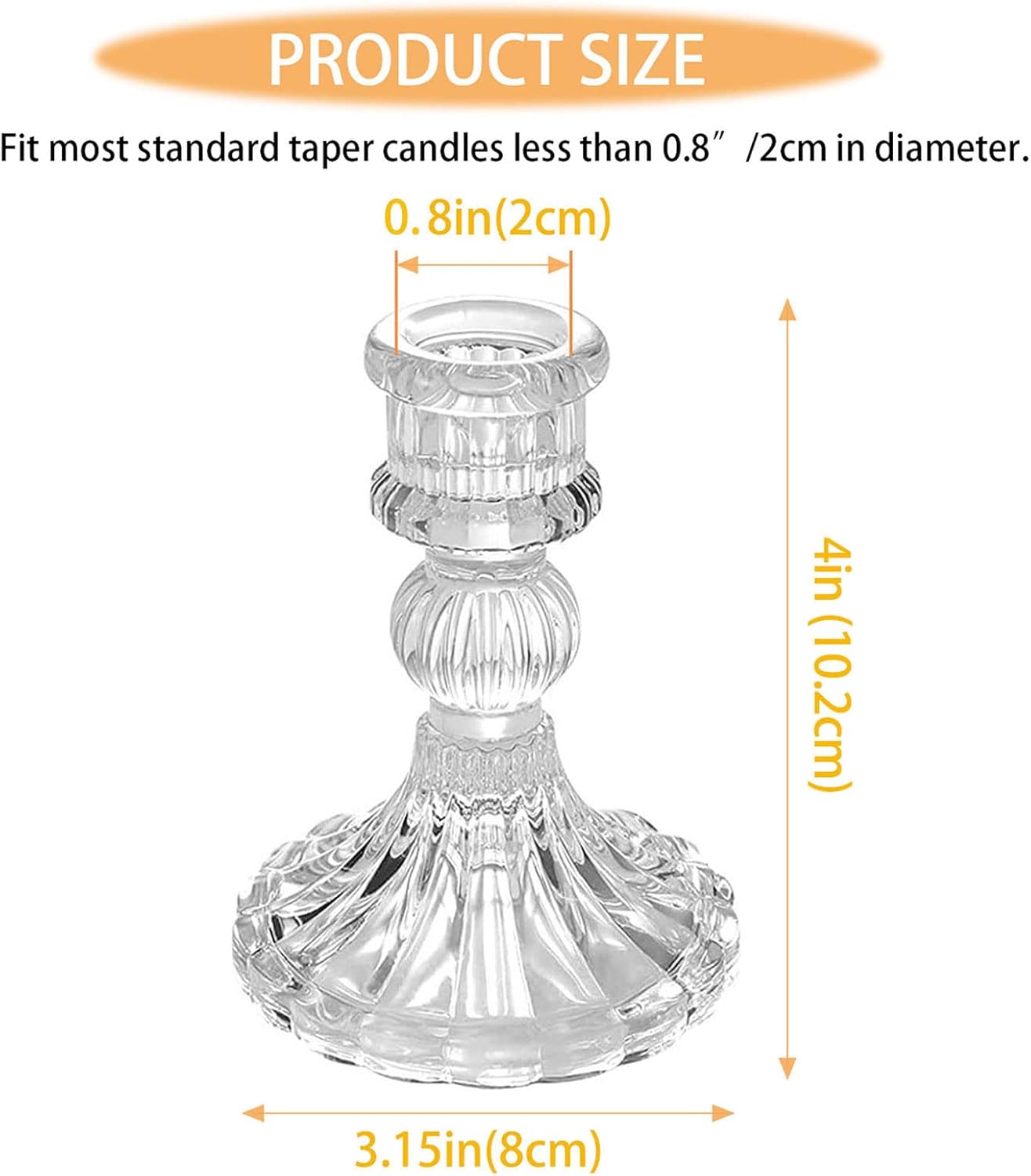 Flow fire Stripe Taper Glass Candle Holders,3 Pcs Decorative Candle Stick Holders for Pillar Candles for Formal Events Wedding - Image 3