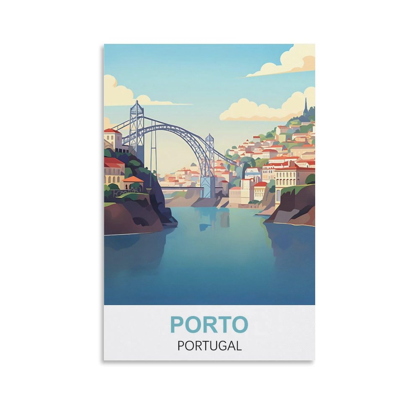 Ctzikww Unframe-Style Porto Portugal Vintage Travel Poster 08X12inch(20X30cm) Canvas Art Prints Picture Wall Art Painting
