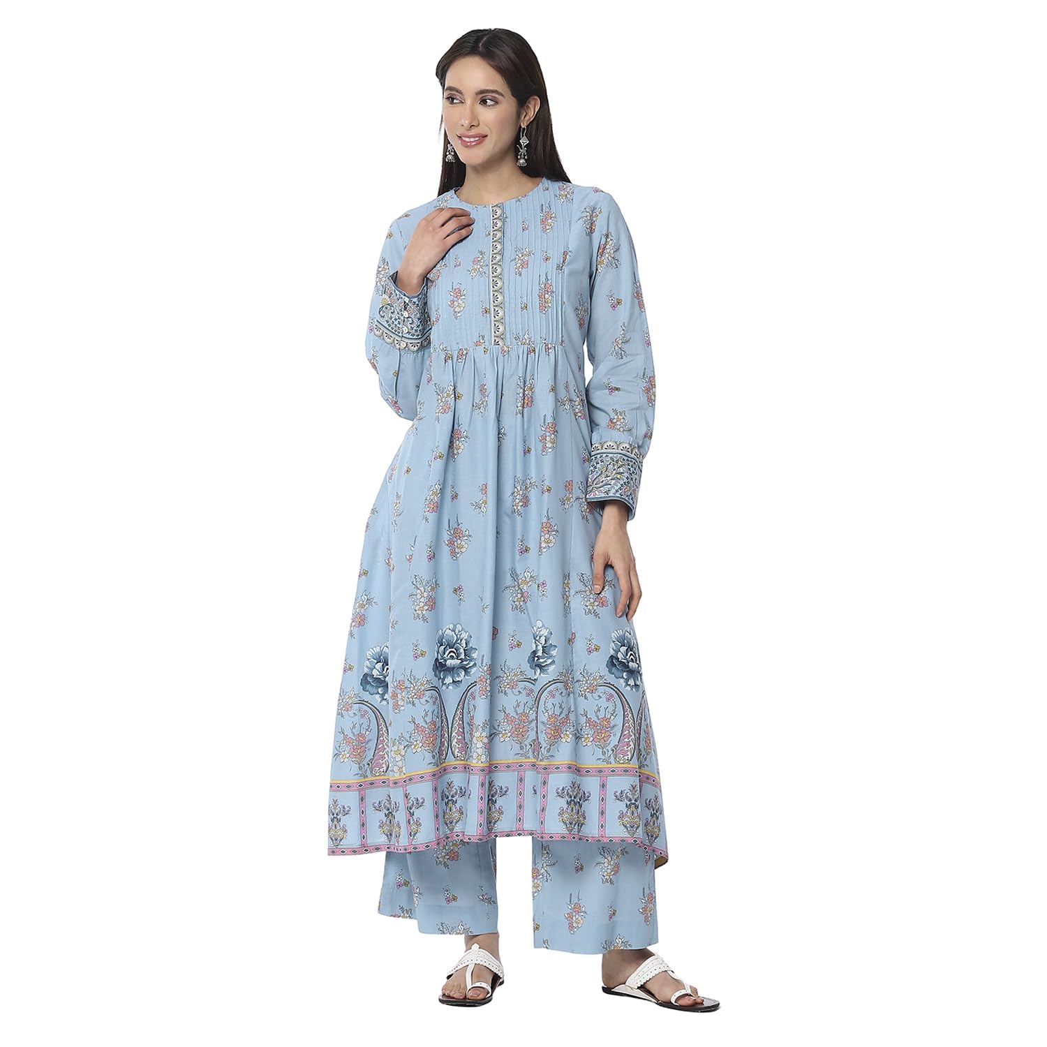 biba Women Cotton Kalidar Printed Suit Set-picture-28