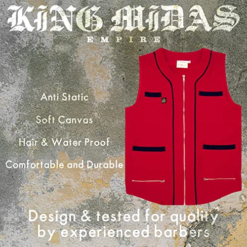 Barber Vest, Men's Hair Water And Water Repellent Vest For Barbers, Lightweight & Breathable Hair Cutting Vest (Red, XL)2