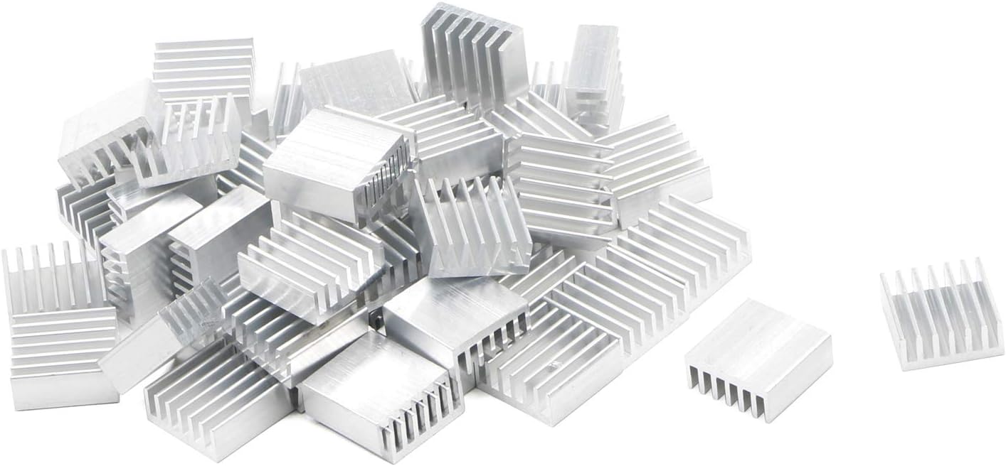 Senmod 100pcs Mini Cooler Heatsink, 14x14x6mm Aluminum Heat Sink for Cooling VRM Stepper Driver MOSFET VRAM Regulators