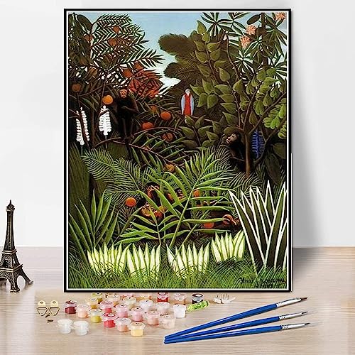 Kit peinture par numéros Henri Rousseau paysage exotique débutant sans stress