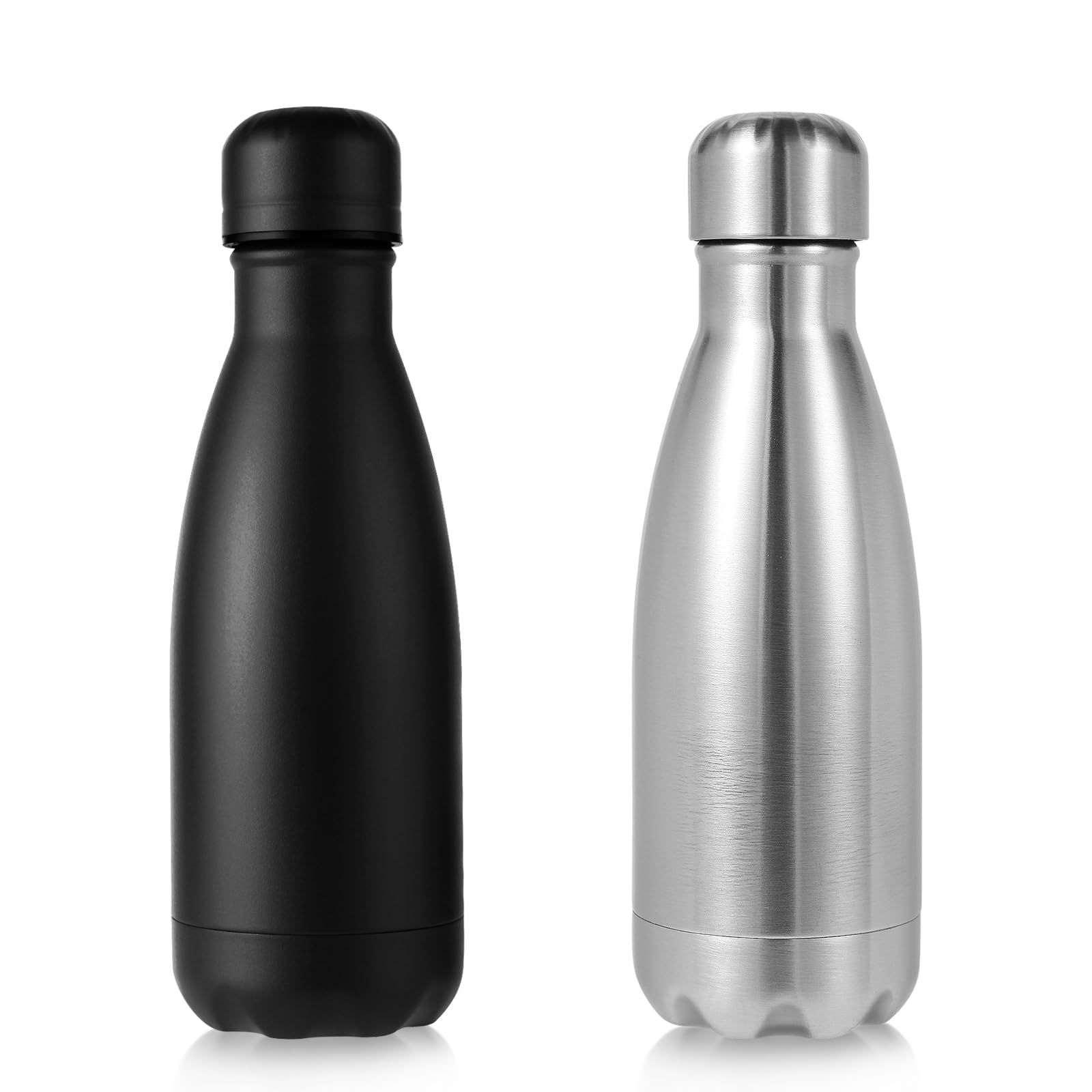 Volhoply 350ml/12oz Small Water Bottle Stainless Steel, BPA Free Insulated Water Bottles, Double Wall Cola Shape Flask, Keeps Cold 24 Hours and Hot 12 Hours for Kids Handbag (Assorted,2)
