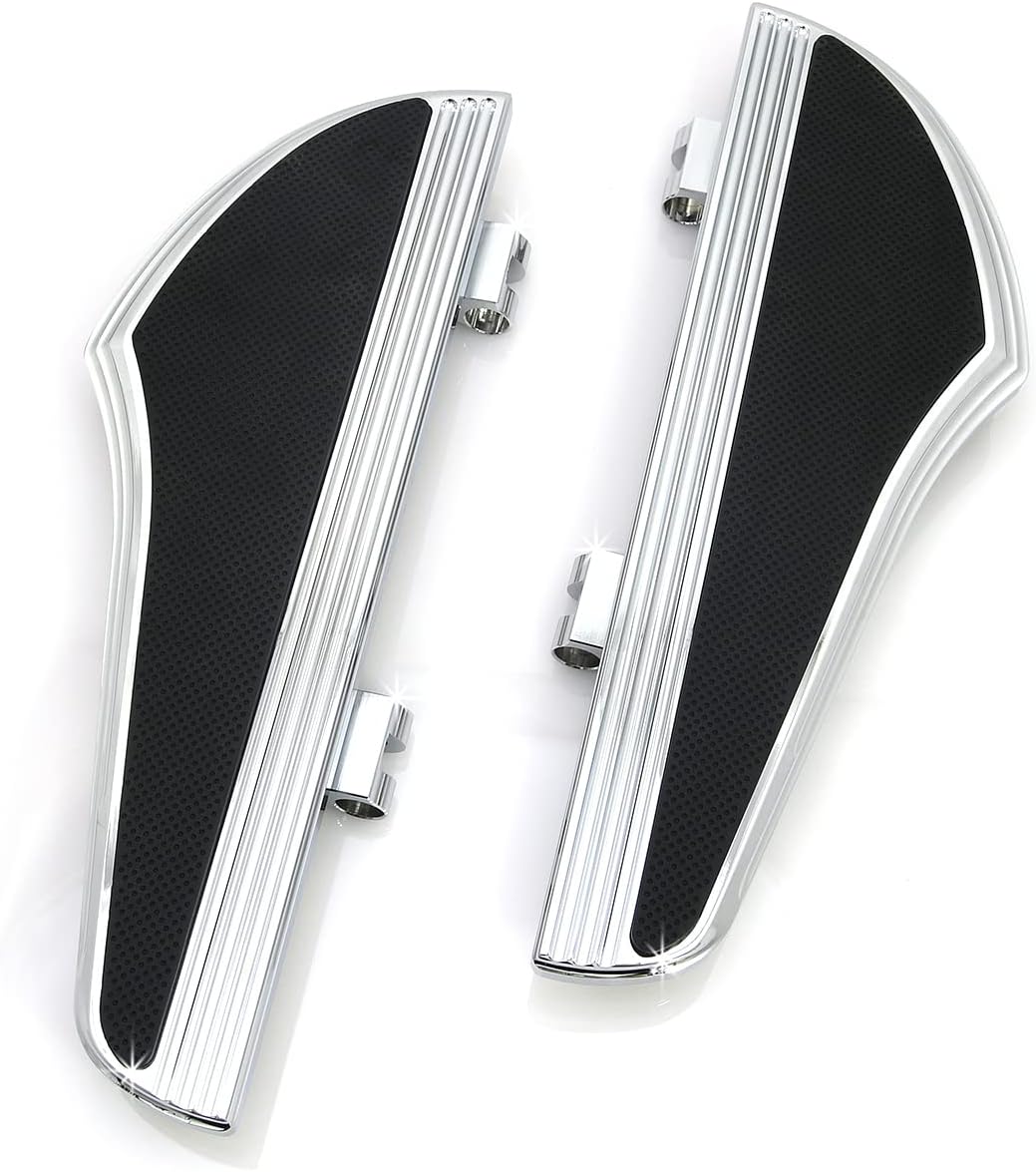 Floorboards Defiance Driver Passenger Floorboards For Harley Davidson Floorboard Kits Brake Pedal Road Street Glide 1980-LATER Chrome