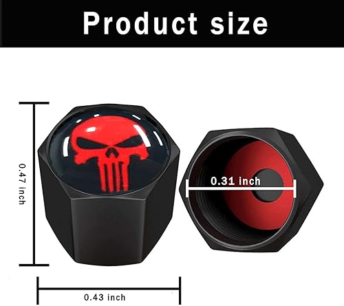 Miniatura 2 de Ajxn Paquete de 4 tapones de válvula de neumático de rueda de automóvil, tapas herméticas a prueba de polvo, tapones universales para válvulas de